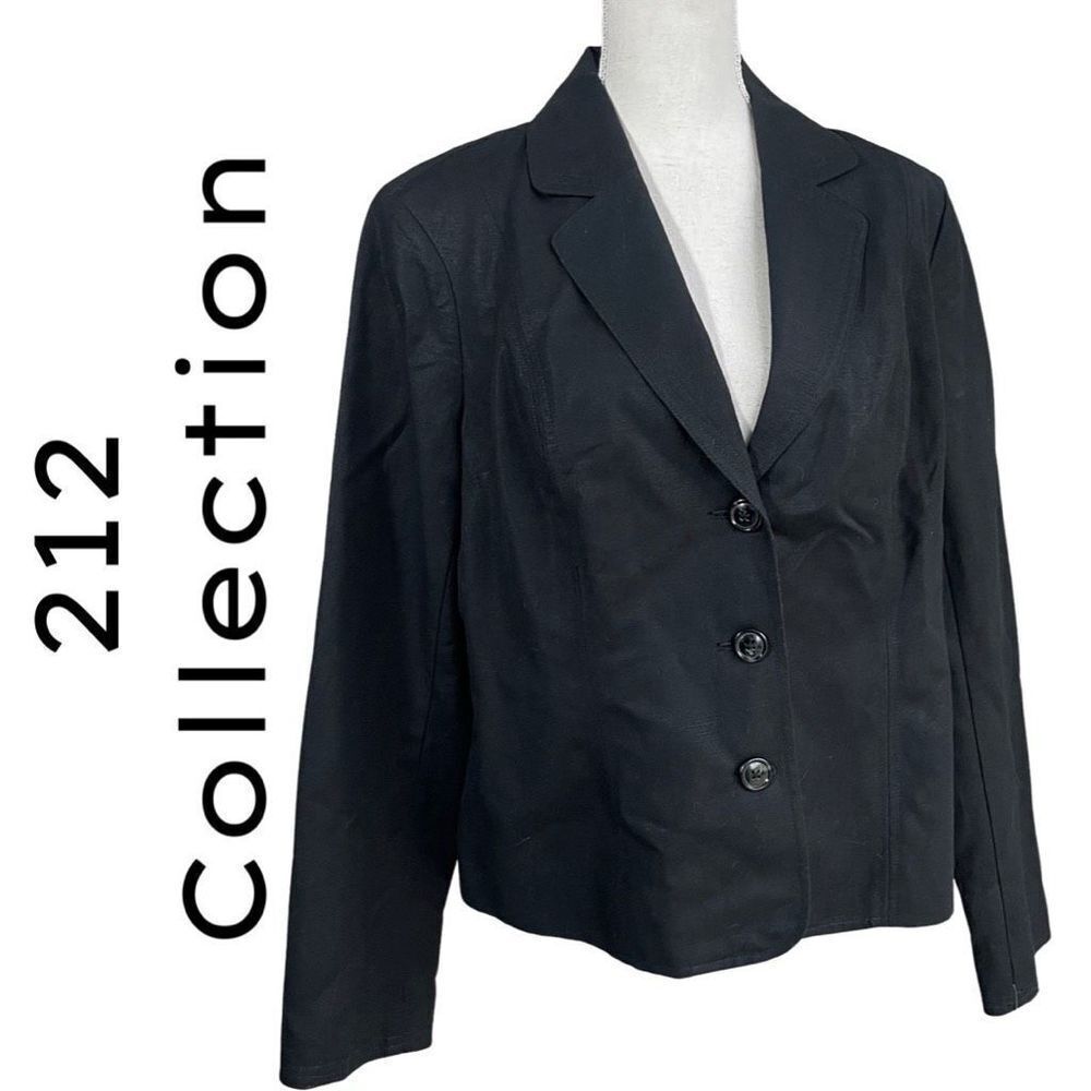 212 COLLECTION Linen/Cotton Blend Blazer,
NWT, Black, Size 16